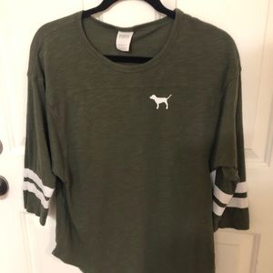 PINK olive green legging tee